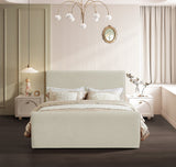 Sloan Contemporary Velvet Bed with Curved Headboard, Stylish Design & Comfortable Support 59" W