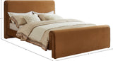Sloan Contemporary Velvet Bed with Curved Headboard, Stylish Design & Comfortable Support 59" W