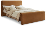 Sloan Contemporary Velvet Bed with Curved Headboard, Stylish Design & Comfortable Support 59" W