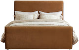 Sloan Contemporary Velvet Bed with Curved Headboard, Stylish Design & Comfortable Support 59" W