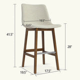 South 28.5" Modern Upholstered Bar Stool (Set of 2)