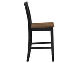 Joplin Solid Wood 24" Farmhouse Counter Stool, Walnut and Ebony Finish
