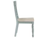 Darcy Solid Wood Side Chair, Mint Green and Parchment Finish