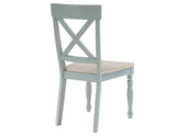 Darcy Solid Wood Side Chair, Mint Green and Parchment Finish