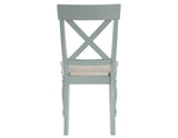 Darcy Solid Wood Side Chair, Mint Green and Parchment Finish