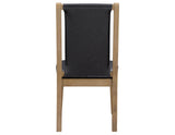 Orinda Rustic Solid Wood Side Chair, Brown Vegan Leather