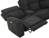 Seattle 3-Piece Dual-Power Reclining Sectional w/Dual Wireless-Charging Consoles