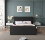 Stylus Contemporary Bed with Curved Headboard and Footboard - Luxurious Boucle Fabric Design