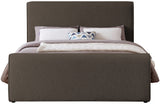 Stylus Contemporary Bed with Curved Headboard and Footboard - Luxurious Boucle Fabric Design
