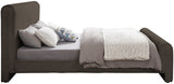 Stylus Contemporary Bed with Curved Headboard and Footboard - Luxurious Boucle Fabric Design