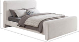 Stylus Contemporary Bed with Curved Headboard and Footboard - Luxurious Boucle Fabric Design