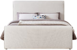 Stylus Contemporary Bed with Curved Headboard and Footboard - Luxurious Boucle Fabric Design