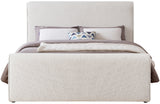 Stylus Boucle Fabric Bed – Modern Curved Headboard Design for Cozy Contemporary Bedrooms