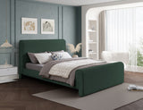 Stylus Contemporary Bed with Curved Headboard and Footboard - Luxurious Boucle Fabric Design