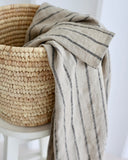 Subtle lines Linen bath towel
