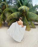 Linen beach towel in Subtle lines