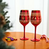 Crystal Christmas Tree Wine & Water Glasses - Set of 2