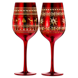 Crystal Christmas Tree Wine & Water Glasses - Set of 2
