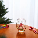 Stemless Christmas Gnome Wine Glass - 17 oz