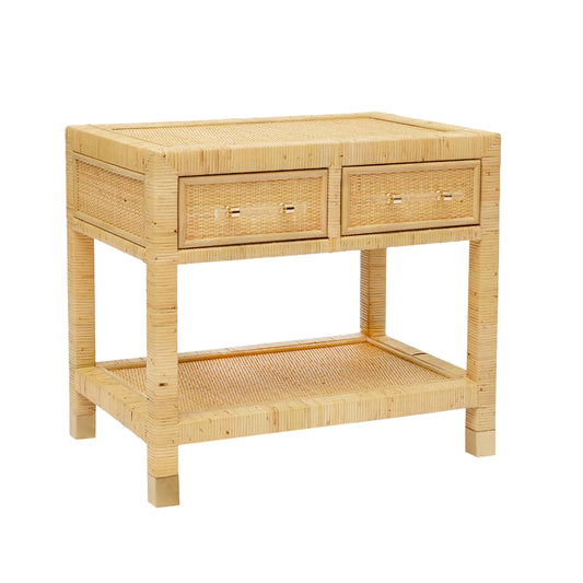 Amara 25" Natural Rattan Nightstand