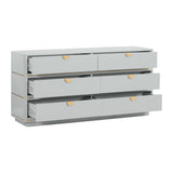 Julieta 62" Acacia Wood 6-Drawer Dresser