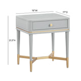 Julieta 19" Acacia Wood Nightstand With Drawer