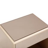Martha 25" Taupe Mirrored Nightstand With Drawer