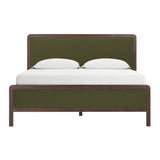Hella Contract-Grade Velvet and Ash Wood Bed