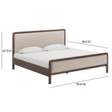 Hella Contract-Grade Velvet and Ash Wood Bed