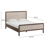 Hella Contract-Grade Velvet and Ash Wood Bed