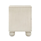 Grappa 22" Wood & Raffia Wavy 2-Drawer Nightstand