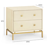 Pesce 25" Faux Shagreen 2-Drawer Nightstand