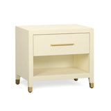 Dani 25" Cream Faux Shagreen Nightstand with Drawer