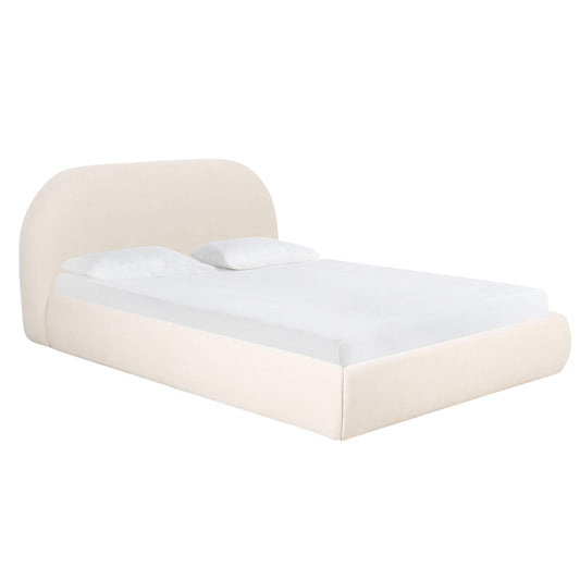 Bara Cream Textured Performance Velvet Bed