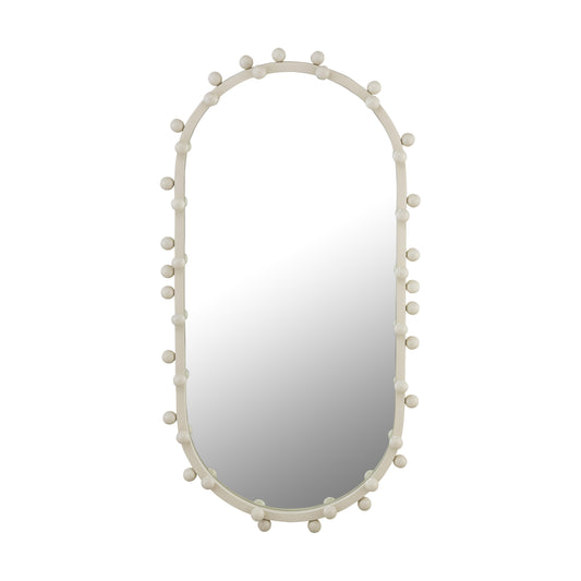 Bubbles Ivory Oval Wall Mirror (17"X31.5"-22.6"X42")