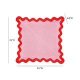 Scalloped Edge 24" Square Throw Pillow Cover