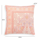 Persia 20" Pink Square Throw Pillow Cover