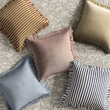 Alessia 20" Striped Ruffle Square Throw Pillow Cover