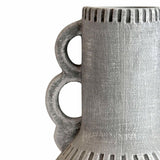 Earthenware Aztec Handled Flower Vase in Slate