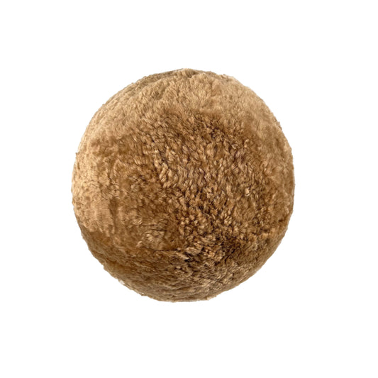 New Zealand Brown Genuine Sheepskin Ball Throw Pillow (8"-12")