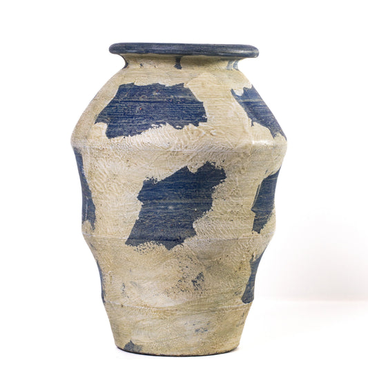 Visha Cream and Blue Terracotta Decorative Vase