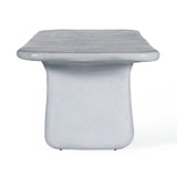 Athen 95" Grey Faux Stone Indoor/Outdoor Rectangular Dining Table