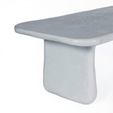 Athen 95" Grey Faux Stone Indoor/Outdoor Rectangular Dining Table