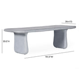 Athen 95" Grey Faux Stone Indoor/Outdoor Rectangular Dining Table