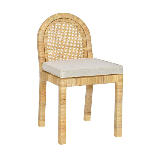 Amara Cream Contract-Grade Linen Arched Dining Chair