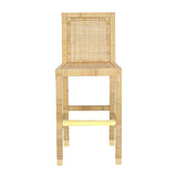 Amara Rattan & Cream Contract-Grade Linen Stool