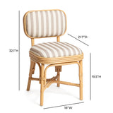 Dorine Striped Performance Linen & Rattan Dining Chair