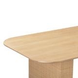 Akiba 96" Natural Ash & Rattan Rectangular Dining Table