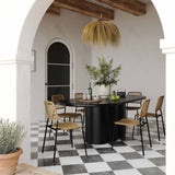 Elika 80" Faux Plaster Indoor / Outdoor Oval Dining Table