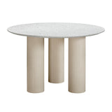 Parcino 47" Faux Terrazzo Concrete Indoor/Outdoor Round Dining Table